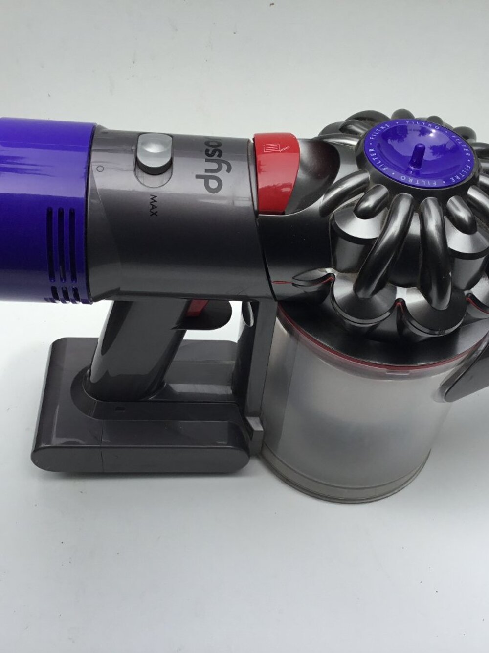 Dyson V7 Animal Cordless Stick Vacuum Cleaner Nickel/Purple WORKING SEE VIDEO